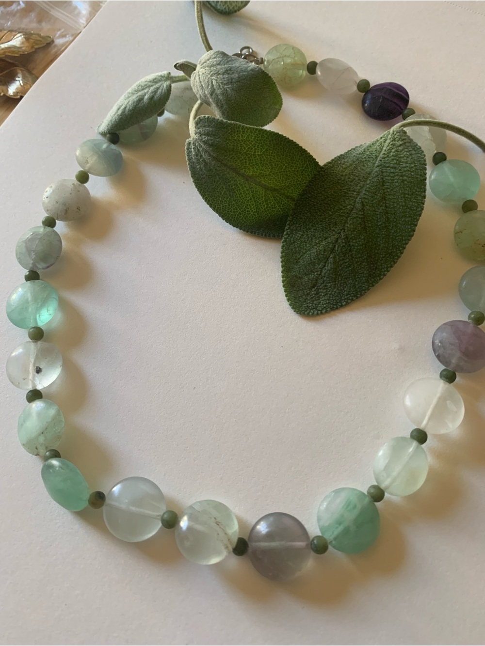 Handcrafted Green Fluorite Bead Necklace - Women Jewelry